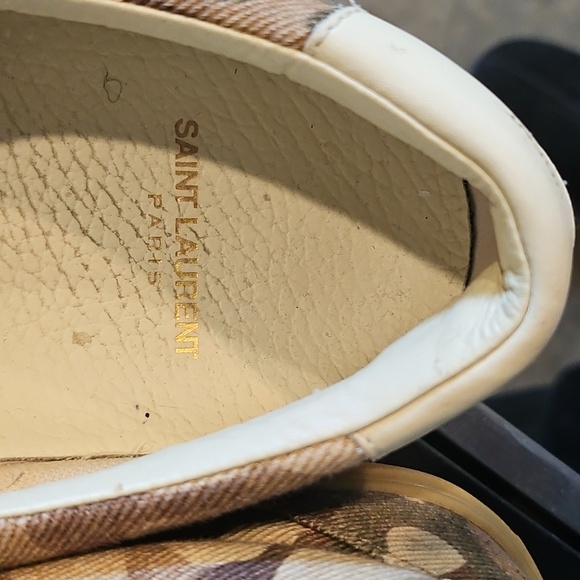 Saint Laurent Tan Brown Camouflage Canvas Men's Sneakers Size 43 [9.5-10] - Picture 9 of 14